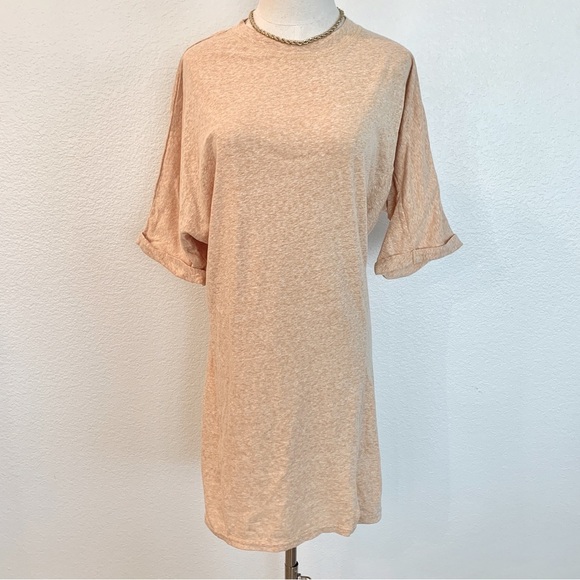 FREE PEOPLE Peach Shawna Short Sleeves Tee T-Shirt Tunic Dress - Picture 2 of 11